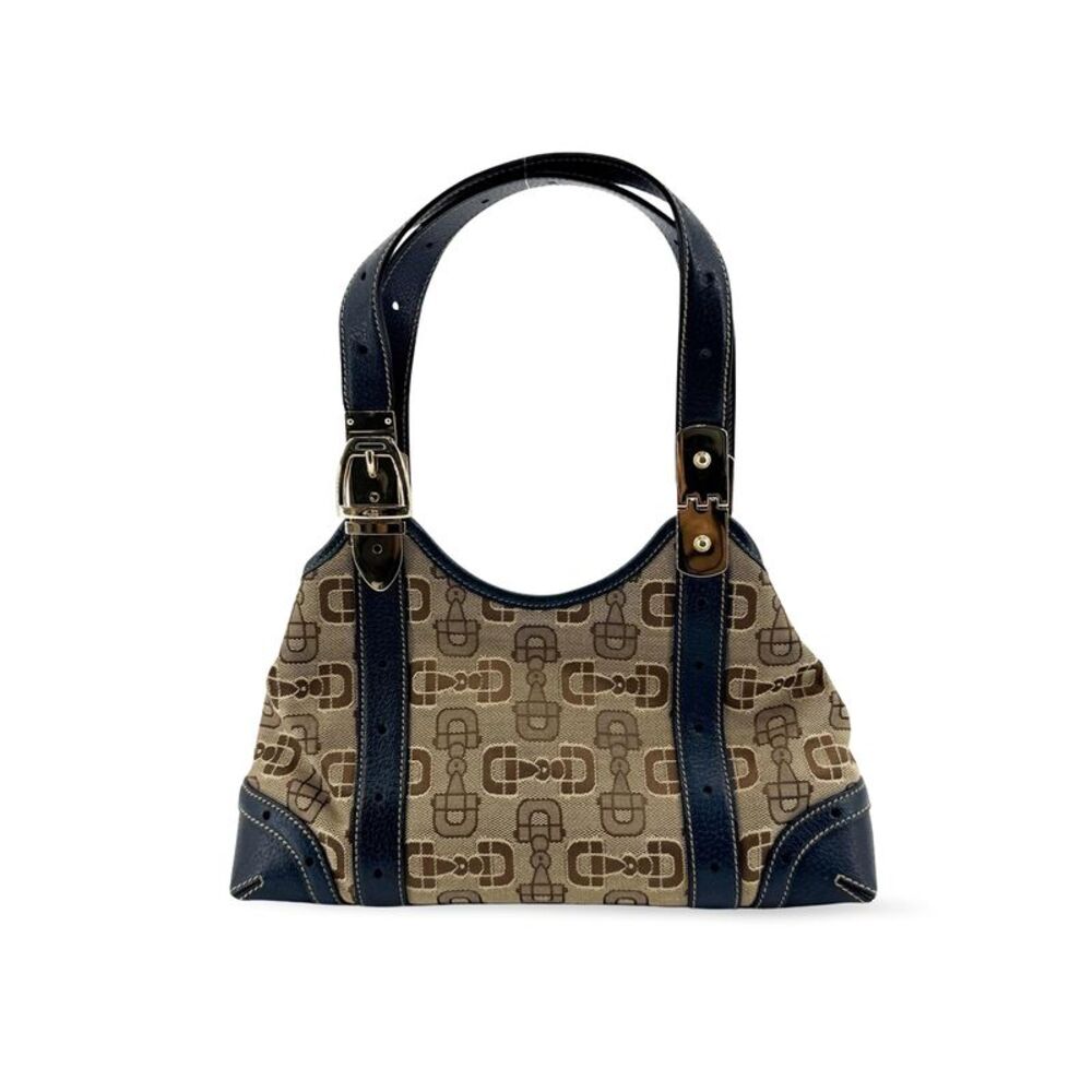 Gucci Horsebit Gg Canvas And Leather Beige Canvas Shoulder Bag Bag